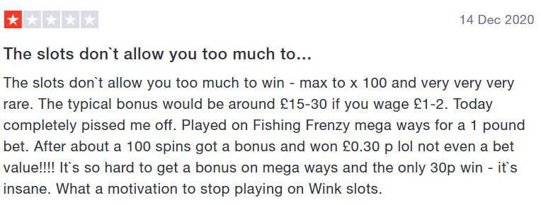 Wink Slots complaint - unfair games