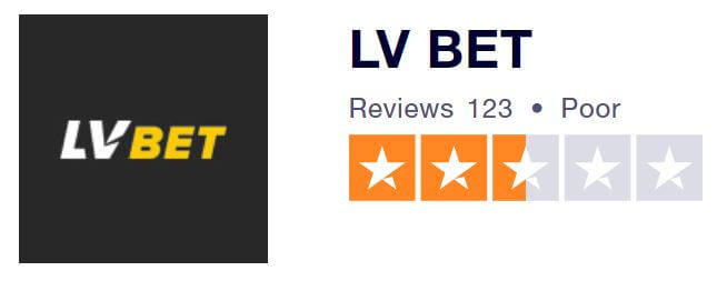 LV Bet Casino's TrustPilot score rating