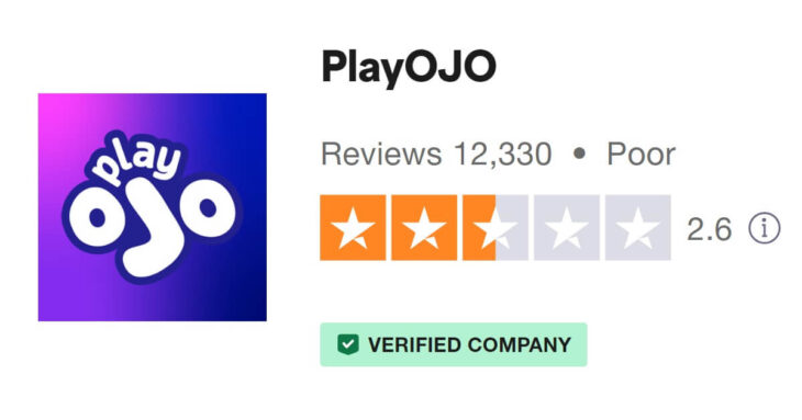 PlayOJO TrustPilot score