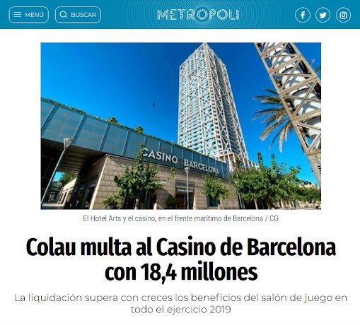 Articulo sobre casino barcelona multado