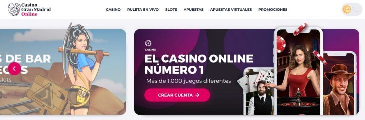 entrada de la web de uno de los mejores casino gran madrid 