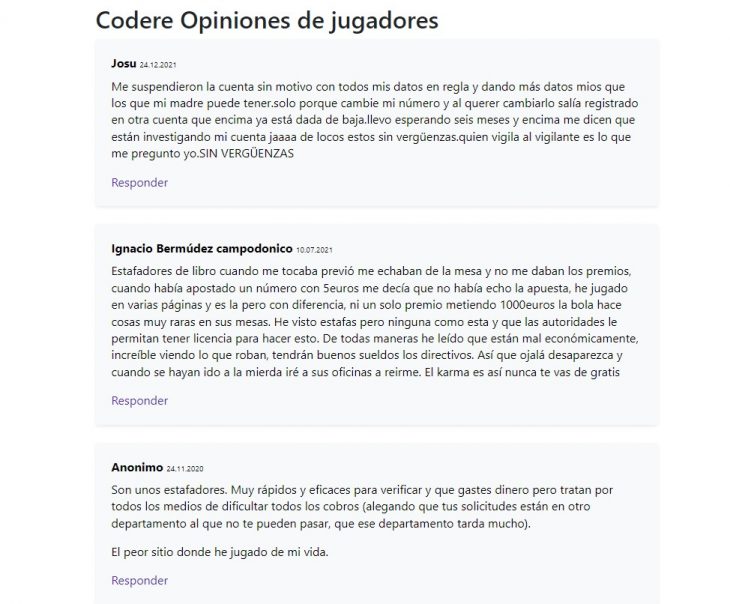 Opiniones y reseñas de usuarios acerca de Codere
