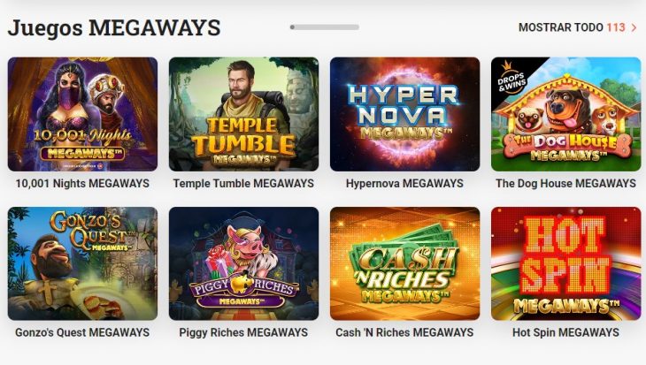 Diferentes juegos disponibles en el casino LeoVegas